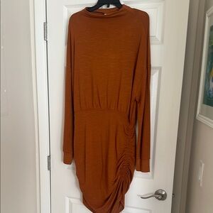 NWT Anthropologie daily practice Elegant Rust Dress with open back. Size XL